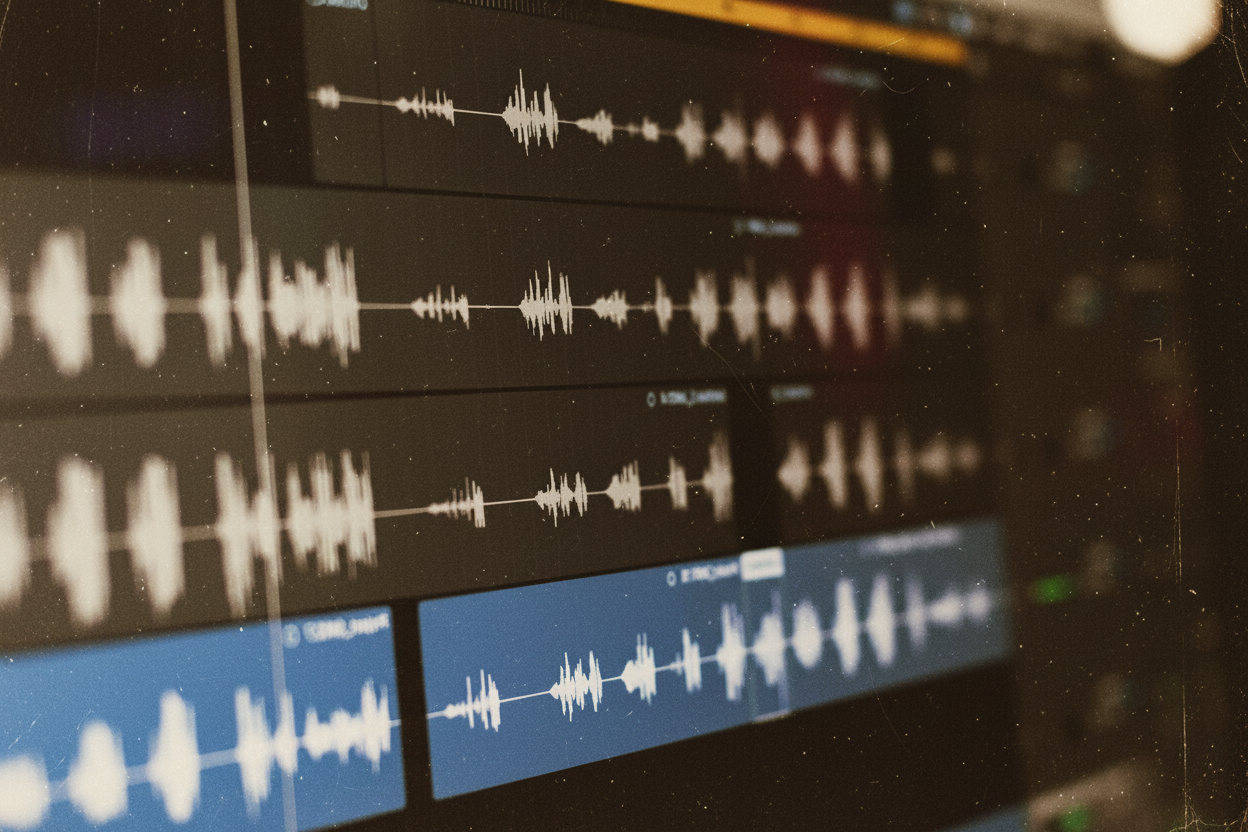 Audio waveforms displayed on a music production screen